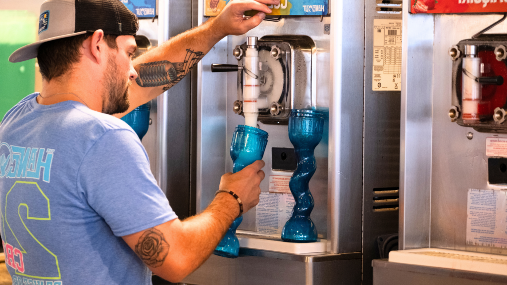 bartender pulling drink