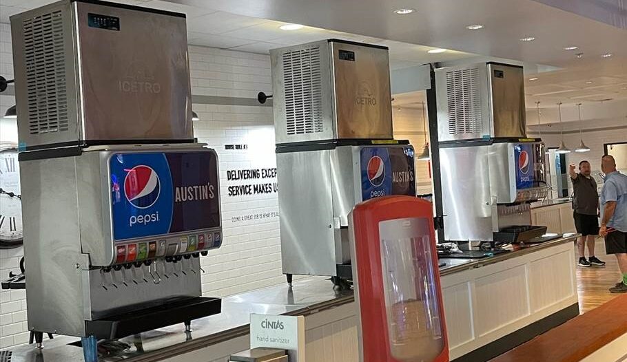 Soda Machines with Ice Makers on top