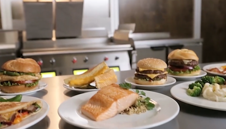 Various meals cooked on Taylor Company grills