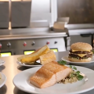 Various meals cooked on Taylor Company grills