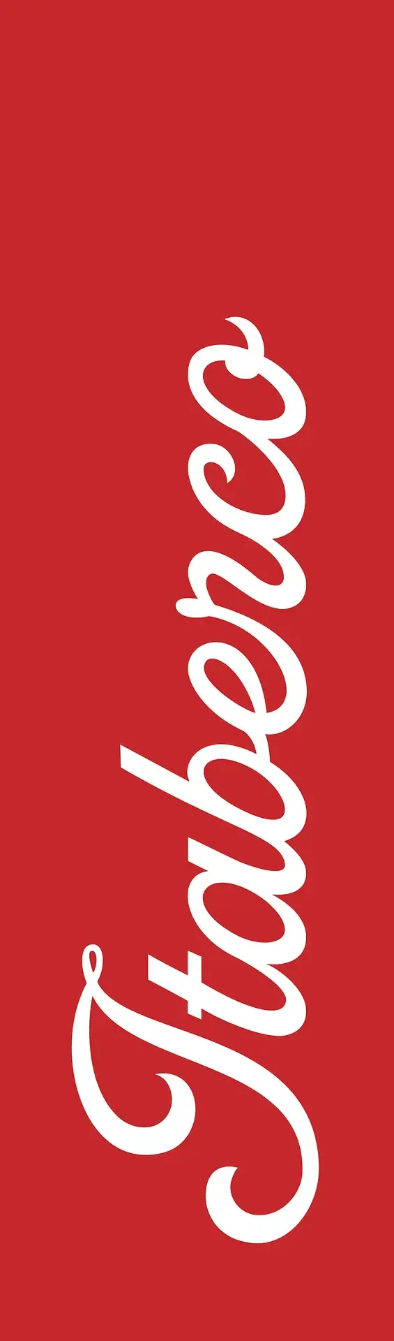 itaberco logo, the word "itaberco" written in white over a red background